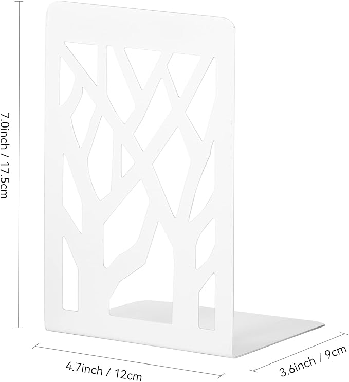 Book Ends, Bookends, Bookends for Shelves, Bookend, Book Ends for Heavy Books, White Metal Book Shelf Holder Home Decorative, Book Stoppers for Shelves, Bookend Supports 3 Pair-Ruum Studio Home