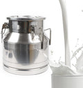 Stainless Steel Milk Can, 20 L/5.25 Gallon Heavy Duty Airtight Storage Canister Milk Bucket with Lid, Embedded Silicone Milk Jug Wine Pail Water Cereals Bucket with Three Latches and Two Handles-Ruum Studio Home