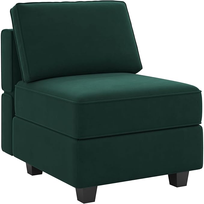 Belffin Modular Sofa Middle Module with Storage for Modular Sectional Sofa Couch Velvet Accent Armless Chair Green-Ruum Studio Home