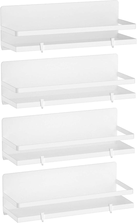 Magnetic Spice Rack Moveable Magnetic Shelf Organizer for Kitchen Refrigerator Microwave Oven Storage Rack Fridge Magnet Organizer,White,4 Packs-Ruum Studio Home