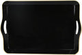 Spsyrine Large Black Serving Tray with Handles, Plastic Decorative Tray for Coffee Table, Ottoman, Bathroom, Home Decor 17.3"*11.8"*2"-Ruum Studio Home