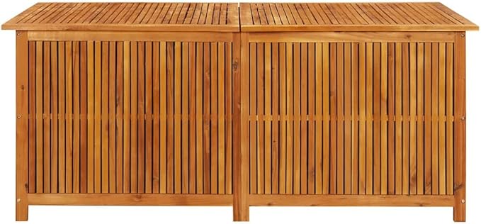 vidaXL Outdoor Storage Box, [Load Capacity Gallon] Deck Box with Gas-Lift Lid, Storage Chest with Water-Resistant Zippered Bag Inside, 68.9''x31.5''x29.5'', Solid Acacia Wood-Ruum Studio Home
