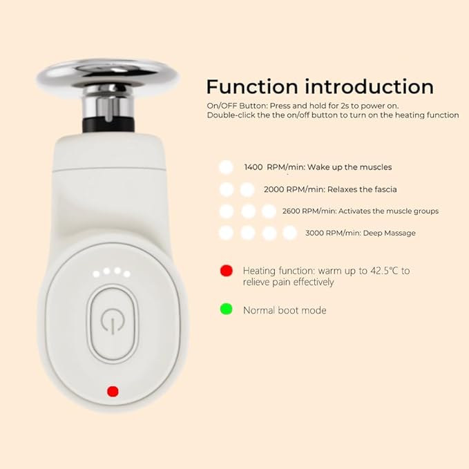 Mini Thermal Massage Gun with Heat, Portable Deep Tissue Percussion Massager, Color Silicone Sleeves Travel Size-Ruum Studio Home