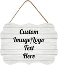 Personalized Wooden Welcome Sign for Front Door - Customized Home Decor With Image/Text - Hanging Farmhouse Decorations for Home Office - 11.2 * 8 Inch-Ruum Studio Home