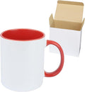 11oz White Ceramic Sublimation Coffee Mug in White Gift Box, Red, Case of 12-Ruum Studio Home