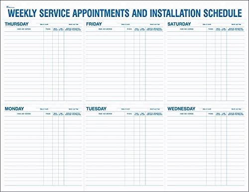 Weekly Service Appointment Pad, 22" x 17"-Ruum Studio Home