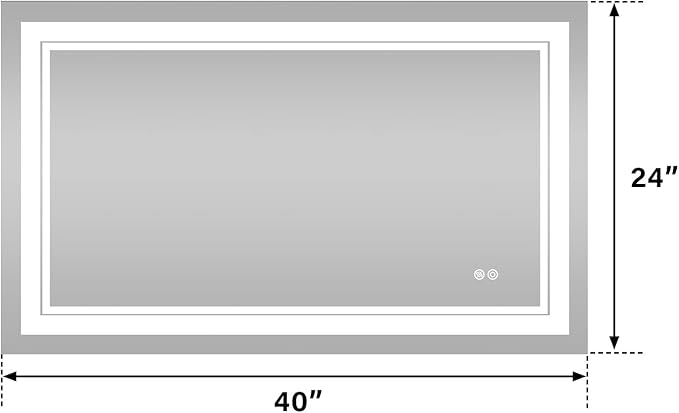 WELLFOR LED Bathroom Vanity Mirror 40 x 24 Inch, Lighted Anti-Fog Dimmable Mirror, IP44 Waterproof Wall Mounted Makeup Mirror, Packed with US Standard Plug and Touch Switch, (Horizontal/Vertical)-Ruum Studio Home