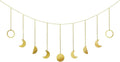 Mkono Moon Phase Wall Hanging Boho Aesthetic Room Decor Metal Moons Garland Hanging Art Bohemian Home Decoration for Girls Room Nursery Bedroom Livingroom Dorm, Ideal, Gold, 50"-Ruum Studio Home