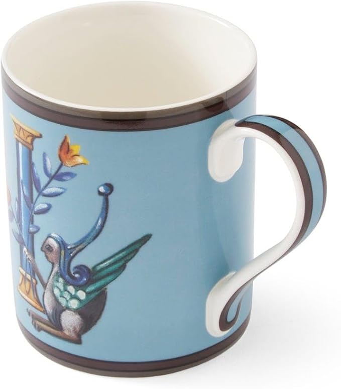 Spode Kit Kemp 12oz Mug, I Initial - Fine China Coffee Cup with Floral Alphabet Design, Custom Letter Mug for Unique Gift Giving - Personalized Kitchen Drinkware, Dishwasher Safe & Stylish-Ruum Studio Home