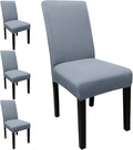 JQinHome 4 Pcs Dining Chair Slipcover, High Stretch Removable Washable Chair Seat Protector Cover for Home Party Hotel Wedding Ceremony(Light Grey)-Ruum Studio Home