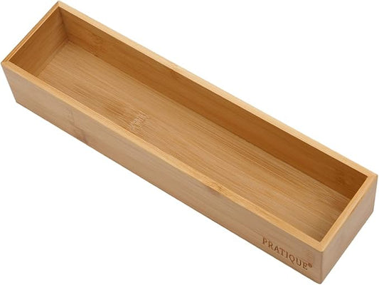 Bamboo Drawer Organizer - Kitchen Utensil Organizer Silverware Tray Cutlery Holder，Office Desk Supplies and Accessories (12x3x2.6 inch)-Ruum Studio Home