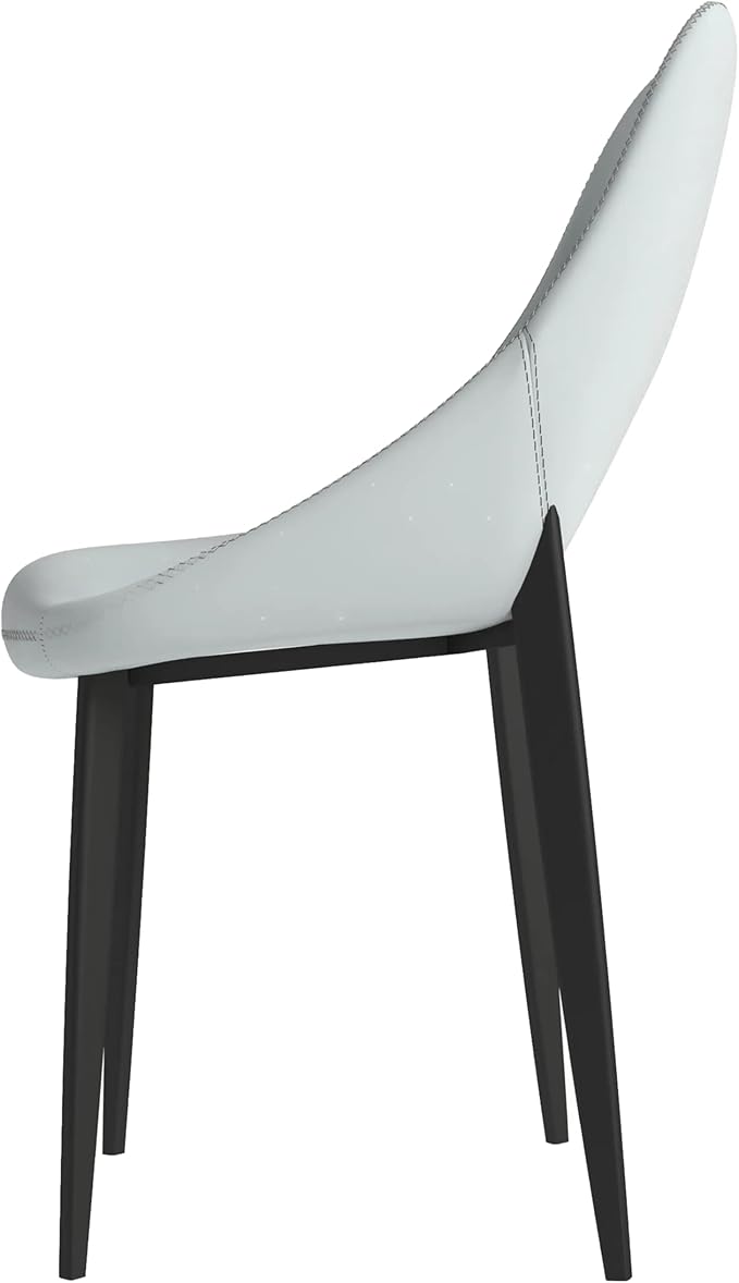 LeisureMod Amalfi Upholstered Fabric Dining Chair – Modern Side Chair with Iron Legs, Mid-Century Accent Chair for Dining Room or Kitchen-Ruum Studio Home