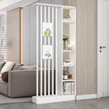 Wall Room Divider, Storage Cabinet Storage Display with Shelves, Modern Freestanding Wood Room Divider Screen, Wall Privacy Screens for Home Decorative (White,35.4" L x 9.5" W x 79.5" H)-Ruum Studio Home