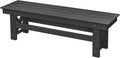 HDPE Outdoor Bench, 55" Patio Bench Outdoor Furniture, Poly Lumber Adirondack Benches, Fade-Resistant HDPE Garden Backless Benches for Park, Poolside, Garden, Porch, Obsidian-Ruum Studio Home