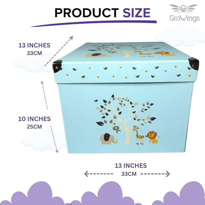 GroWings Baby Keepsake Box - Large Memory Storage for Newborns, Suitable for Boys and Girls, Strong, Durable, and Collapsible Gifts-Ruum Studio Home