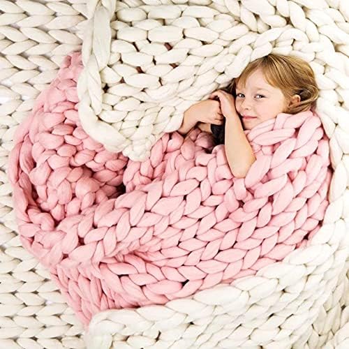 Knitted Throw Blanket for Sofa,Handmade Knit Chunky Blanket Throw Sofa Throw for Gift Sofa Bed,Chunky Knit Blanket(Dark Green 40"x60")-Ruum Studio Home