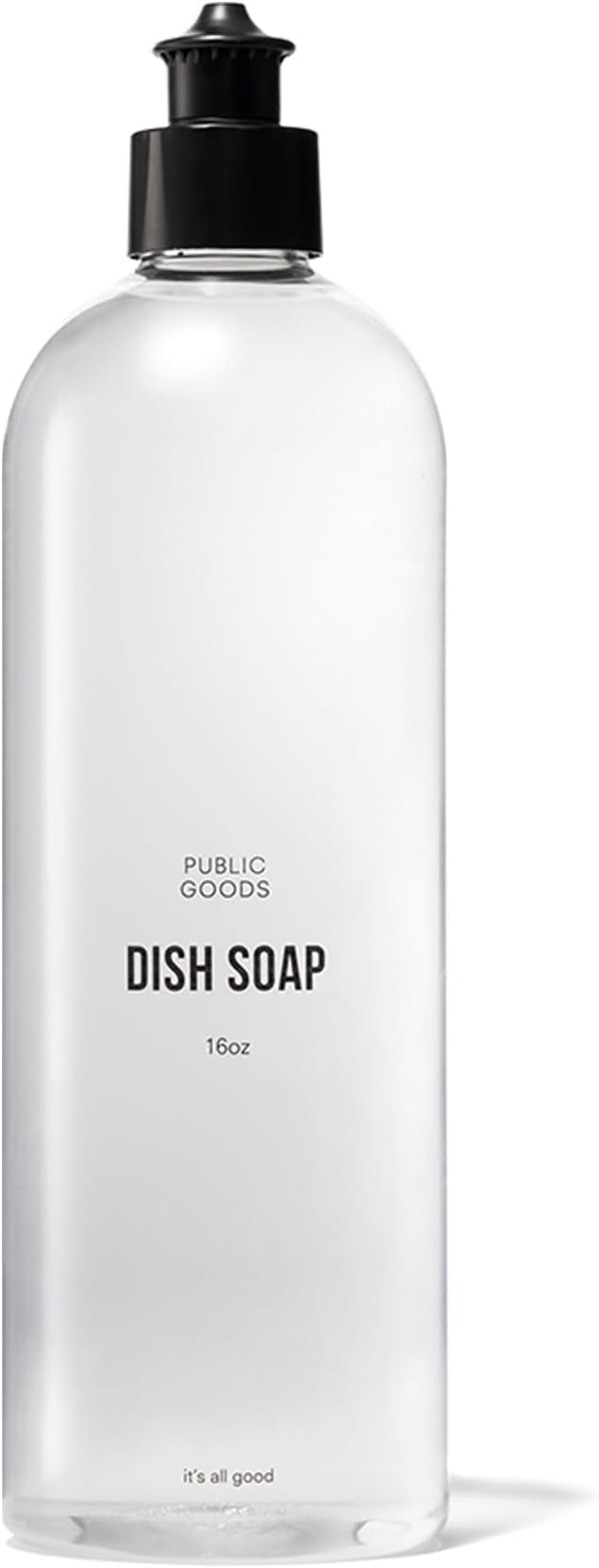 Public Goods Natural Dish Soap | Kitchen Soap | Plant-Based & Vegan Friendly | Clear Dish Detergent Liquid | Concentrated Formula | Made in USA | Mandarin Basil | 16 Fl Oz-Ruum Studio Home
