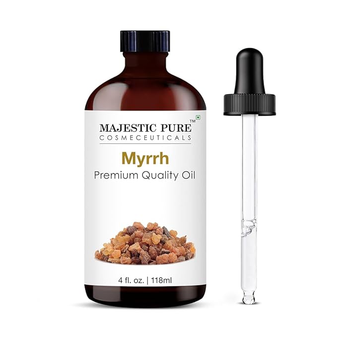 Majestic Pure Myrrh Essential Oil with Glass Dropper - Huge 4 Fl Oz - 100% Pure and Natural Myrrh Oil - Premium Grade Essential Oils for Diffuser, Aromatherapy, Soap and Candle Making-Ruum Studio Home