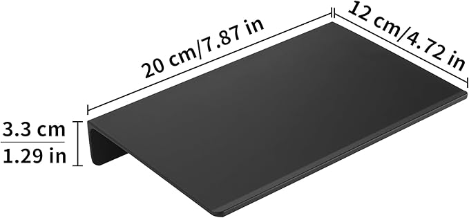 JOOM Metal Wall Floating Shelf - Metal Wall Shelf, Floating Shelf, Bathroom Shelf, Display Shelves for Storage (Black, 8 Inch)-Ruum Studio Home