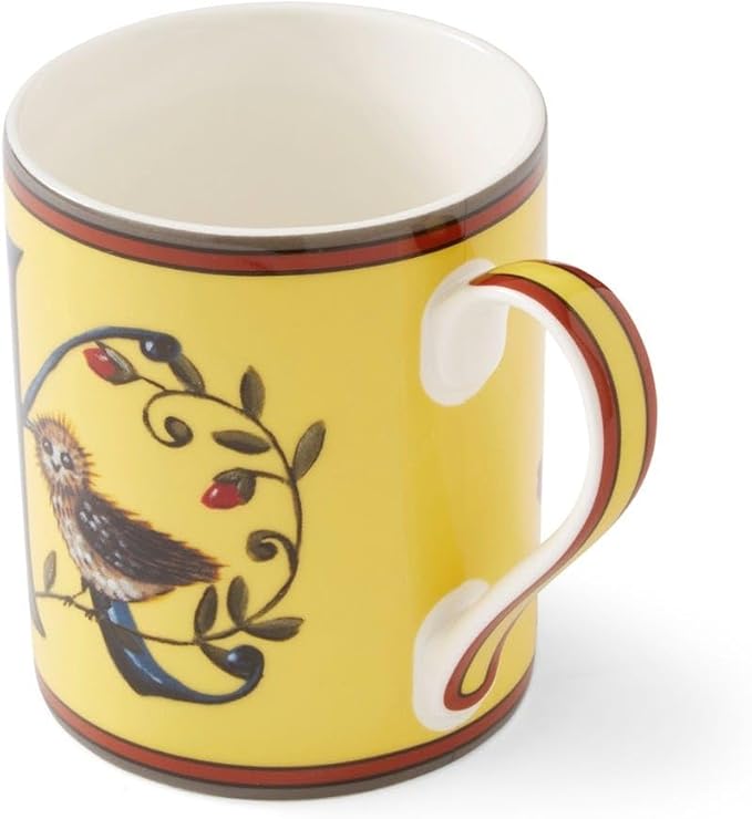 Spode Kit Kemp 12oz Mug in Fine China, K Initial - Custom Coffee Cup for Hot Beverages, Personalized Gift Idea for Her, Him, Friends, Coffee Lovers - Stylish Letter Mug for Daily Use, Dishwasher Safe-Ruum Studio Home