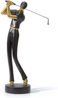 HAUCOZE Golf Figurine Statue Golfer Decoration Arts Home Decor Sculpture Polyresin Black 9.6 inch-Ruum Studio Home