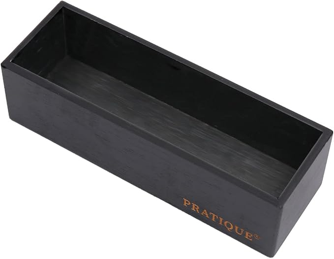 Bamboo Drawer Organizer - Kitchen Utensil Organizer Silverware Tray Cutlery Holder，Office Desk Supplies and Accessories,8.9 * 3 * 2.6inch,Black-Ruum Studio Home