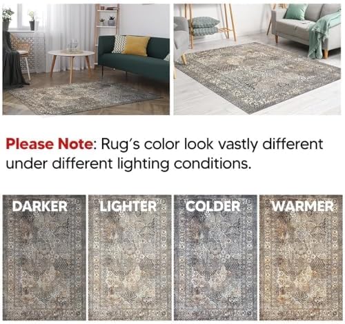Keen Home Design 3x5 Rug - Machine Washable Entry Rug with Non-Slip Backing, Ideal for Enteryway, Kitchen, Bathroom, Laundry Room - Vintage, Easy Clean, Durable, Low Pile Rug - (3' x 5')-Ruum Studio Home