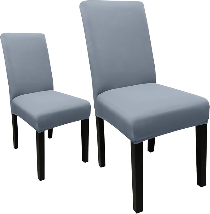 JQinHome Dining Chair Covers Dining Room Chair Slipcovers, 2 Pack High Stretch Removable Washable Parsons Chair Slipcover for Home Party Hotel Wedding Ceremony (Light Grey)-Ruum Studio Home