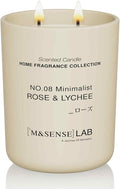 M&SENSE Natural Soy Candle| Rose & Lychee | 16.6 oz, 95H Burn | Minimalist Scented Candle for Relaxation, Gifting, Home Décor | for Bedroom, Office, Party Large-Ruum Studio Home
