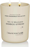 M&SENSE Natural Soy Candle| Bamboo Stream | 16.6 oz, 95H Burn | Minimalist Scented Candle for Relaxation, Gifting, Home Décor | for Bedroom, Office, Party Large-Ruum Studio Home