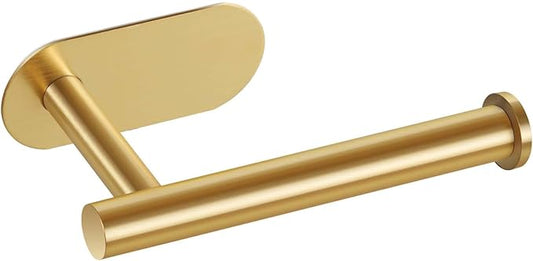 Toilet Paper Holder,Gold,Wall Mount, Upgraded Adhesive Toilet Roll Holder,no Drilling,Bathroom/Rv/Washroom,SUS 304 Stainless Steel,Rustproof (Gold, 1 Piece)-Ruum Studio Home