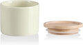 Sweejar Kitchen Canisters Ceramic Food Storage Jar, Stackable Containers with Airtight Seal Wooden Lid for Serving Ground Coffee, Tea, Sugar, Spice and More - 5 Fl Oz(Beige)-Ruum Studio Home