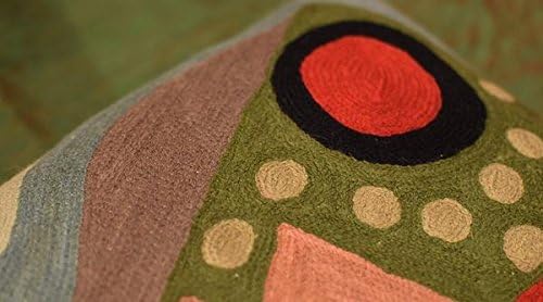Lumbar Kandinsky Abstract Pillow Cover - Original Composition | Modern Chair Cushion | Modern Outdoor Pillowcase | Mid Century Chair Cushions | Hand Embroidered Wool Size 14x20-Ruum Studio Home