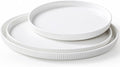 3 Packs Serving Platters, Large Serving Tray, Round Platters for Serving Food, Food Tray for Veggie Fruit Snack Dessert Cheese, White Ceramic Serving Trays for Party, Entertaining, 12.8”/10.8”/8.8”-Ruum Studio Home