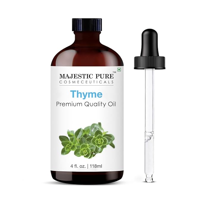 Majestic Pure Thyme Essential Oil with Glass Dropper - Huge 4 Fl Oz - 100% Pure and Natural Thyme Oil - Premium Grade Essential Oils for Diffuser, Aromatherapy, Soap and Candle Making-Ruum Studio Home