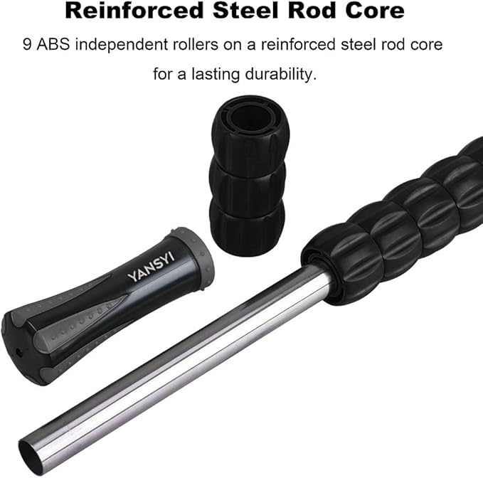 Yansyi Body Massage Roller Stick for Athletes - Release Myofascial Trigger Points Reduce Muscle Soreness Tightness Leg Cramps & Back Pain for Physical Therapy & Recovery (Gray)-Ruum Studio Home