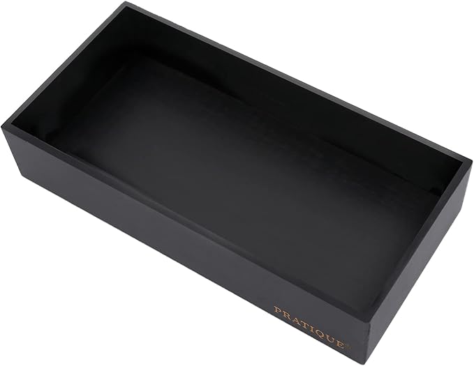 Bamboo Drawer Organizer - Kitchen Utensil Organizer Silverware Tray Cutlery Holder，Office Desk Supplies and Accessories,12 * 5.9 * 2.6,Black-Ruum Studio Home