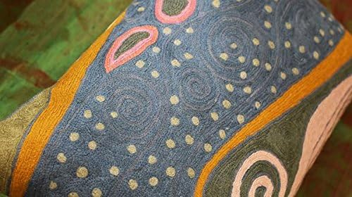 Lumbar Blue Klimt Throw Pillow Cover Art Nouveau Pillowcase Modern Couch Cushion Contemporary Pillowsham Mid Century Chair Farmhouse Cushions Handmade Wool Size 14x20-Ruum Studio Home