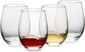Stemless Wine Glasses Set of 4, 18 Ounces Red & White Wine Glasses for Party, Lead-free, Ideal Wine Accessories Gift (Clear)-Ruum Studio Home