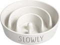 Slow Feeder Dog Bowl - 1.5 Cups Ceramic Puzzle Feeder for Small & Medium Breeds, Maze Design Bowl for Puppy & Fast Eaters, White Pet Dish to Control Eating Speed-Ruum Studio Home