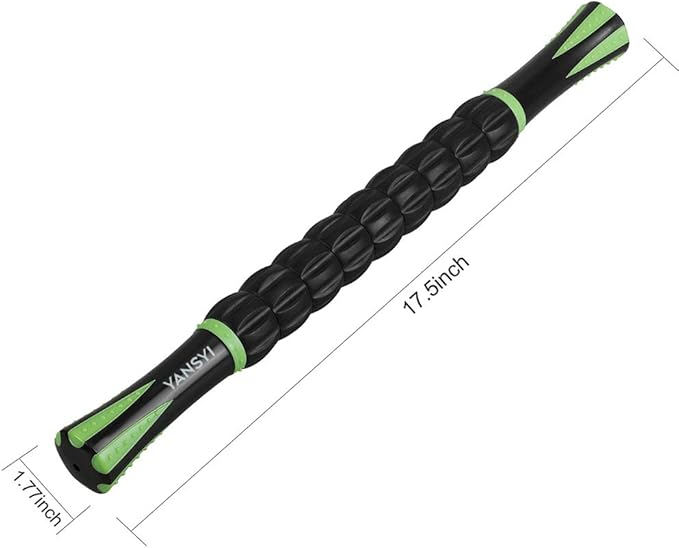 Yansyi Muscle Roller Stick for Athletes - Body Massage Roller Stick - Release Myofascial Trigger Points Reduce Muscle Soreness Tightness Leg Cramps & Back Pain for Physical Therapy & Recovery (Black)-Ruum Studio Home