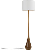 GLOBE Electric Novogratz x Harrington 65" Floor Lamp, 2-Tone Faux Wood Base, White Fabric Shade, Socket Rotary Switch 67225-Ruum Studio Home