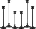 Taper Candle Holder Tall Vintage Metal Candlestick Holders Candle Stick Candelabra for Halloween Thanksgiving Christmas Holiday Wedding (Matt Black, 2 Sets (6 pcs))-Ruum Studio Home