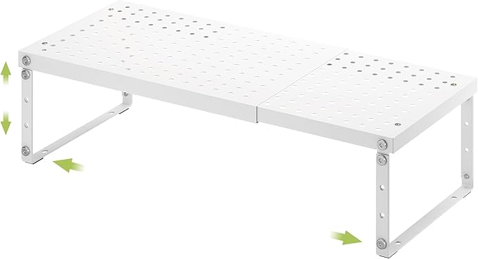 Expandable Cabinet Organizer Shelf With Adjustable Height, Stackable Kitchen Countertop Organizer Rack, Adjustable Shelf Riser For Kitchen Counter, Pantry, Cupboard, Desk, Tabletop-Ruum Studio Home