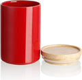 Sweejar Kitchen Canisters Ceramic Food Storage Jar, Stackable Containers with Airtight Seal Wooden Lid for Serving Ground Coffee, Tea, Sugar, Salt and More - 28 Fl Oz (Red)-Ruum Studio Home