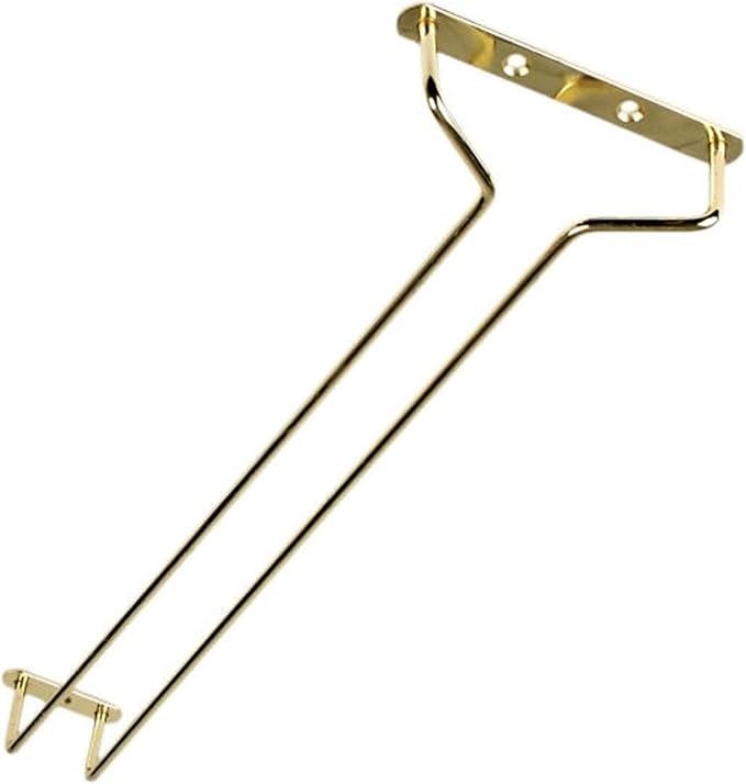 TrueCraftware- 16-Inch Wine Glass Rack Brass Finish Set of 2- Stemware Rack Wire Hanging Rack Under Cabinet Wine Glass Stemware Holder Glass Storage Hanger Organizer for Kitchen and Bar-Ruum Studio Home