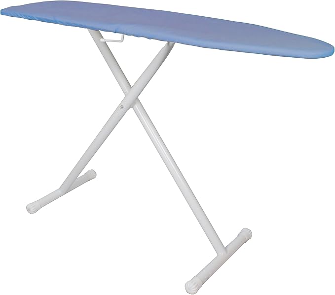 54" Full-Size Adjustable Ironing Board w/Thick Pad Cover, Leg Locking System, Foldable and Collapsible, Heavy-Duty Alloy Steel Construction, Space Saving Design - Blue-Ruum Studio Home