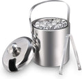 Sailnovo Ice Bucket, Double-Wall Stainless Steel Insulated Ice Buckets With Lid and Ice Tong, Ideal for Cocktail Bar, Parties, Chilling Wine, Champagne - 1.2 Liter Ice Container-Ruum Studio Home