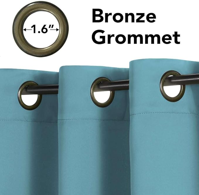 H.VERSAILTEX Blackout Curtains for Bedroom Living Room Thermal Insulated Drapes Innovated Microfiber Window Panels Drapes, Grommet Top, 52 by 96 - Inch -Set of 2 - Aqua-Ruum Studio Home