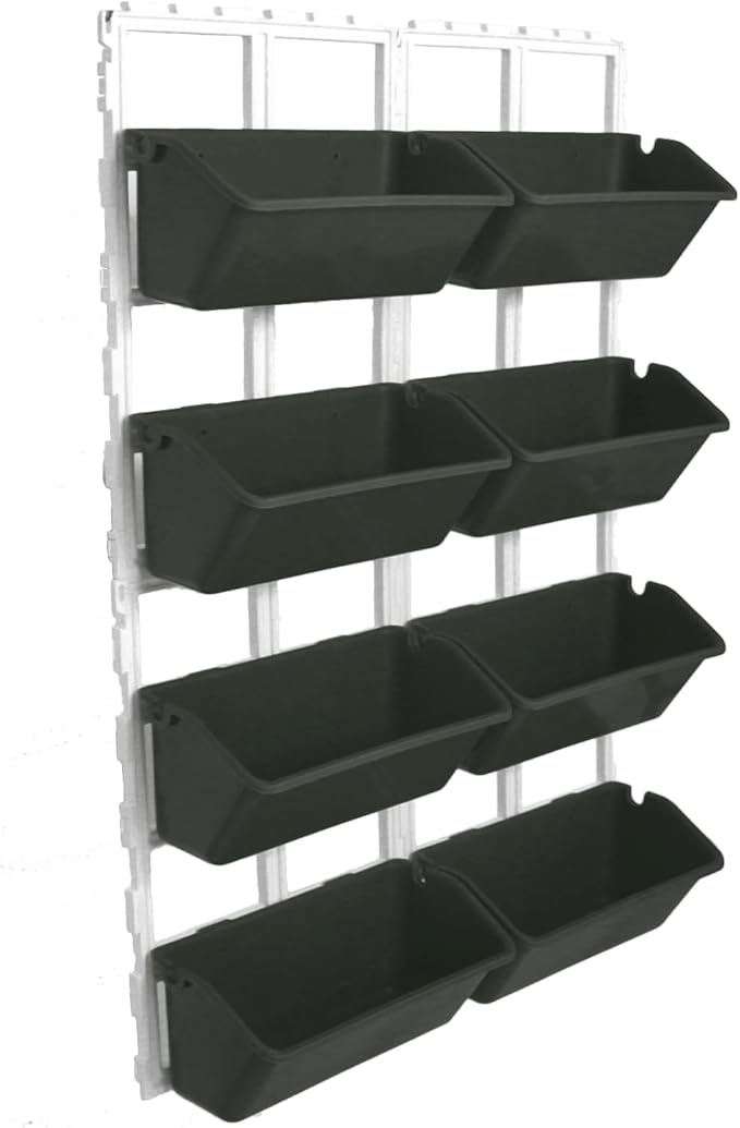 Vertical Wall Hanging Planter, 4-Tier Hanging Planter Rack, 8 Pockets Plant Vegetable Fruit Herb Hanging Pocket Holder Flowerpot or Flowers Vegetables Herb (Army Green)-Ruum Studio Home